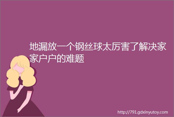 地漏放一个钢丝球太厉害了解决家家户户的难题