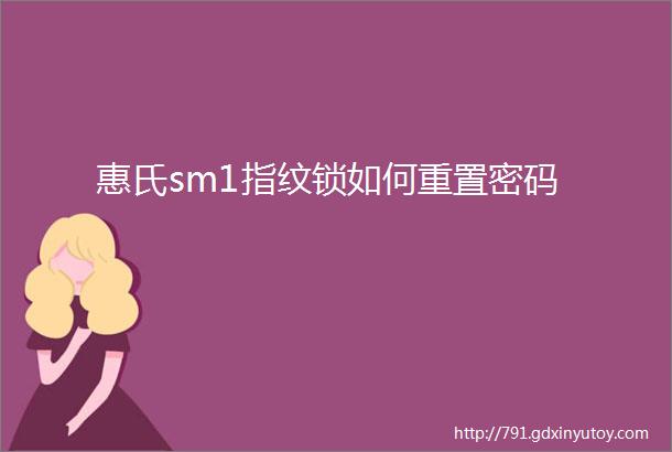 惠氏sm1指纹锁如何重置密码