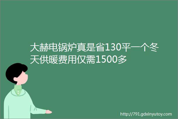 大赫电锅炉真是省130平一个冬天供暖费用仅需1500多