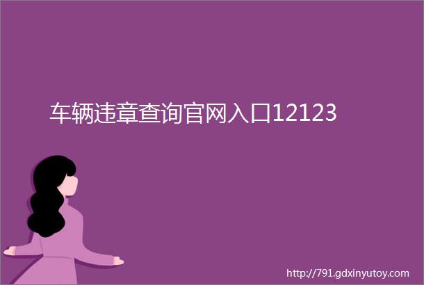 车辆违章查询官网入口12123