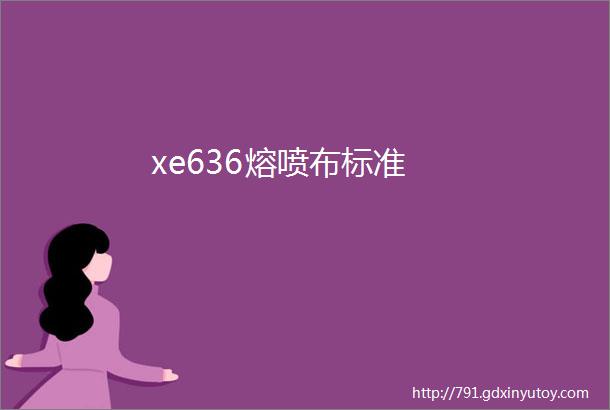 xe636熔喷布标准