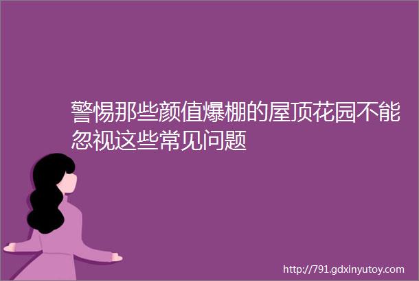 警惕那些颜值爆棚的屋顶花园不能忽视这些常见问题