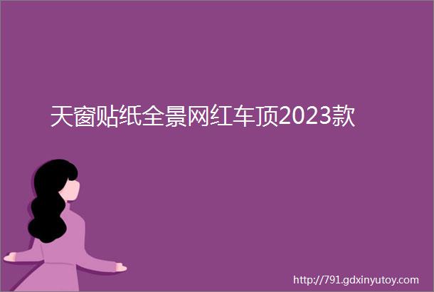 天窗贴纸全景网红车顶2023款