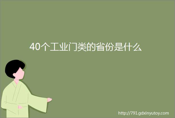 40个工业门类的省份是什么