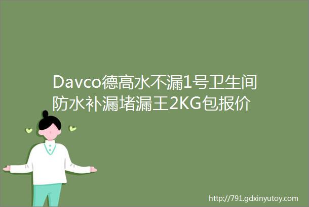 Davco德高水不漏1号卫生间防水补漏堵漏王2KG包报价