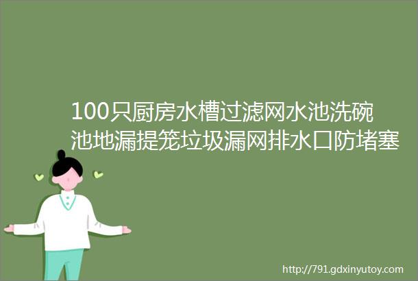 100只厨房水槽过滤网水池洗碗池地漏提笼垃圾漏网排水口防堵塞袋