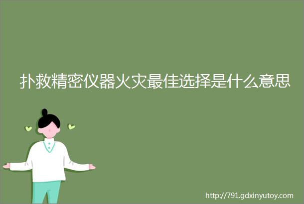 扑救精密仪器火灾最佳选择是什么意思