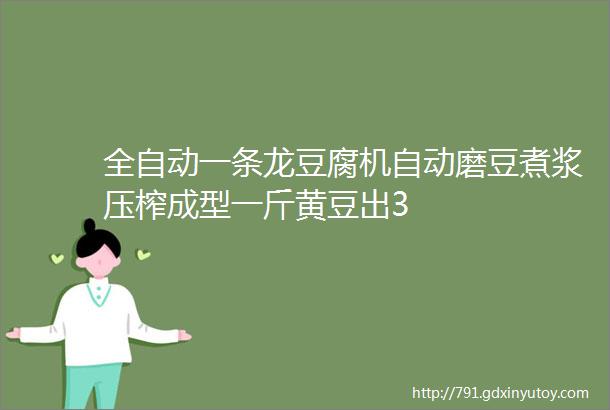 全自动一条龙豆腐机自动磨豆煮浆压榨成型一斤黄豆出3