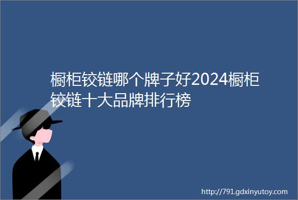 橱柜铰链哪个牌子好2024橱柜铰链十大品牌排行榜