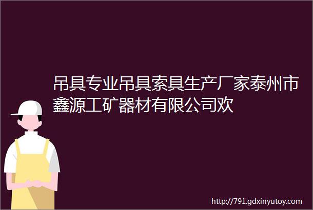 吊具专业吊具索具生产厂家泰州市鑫源工矿器材有限公司欢