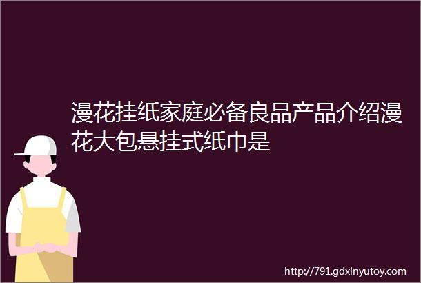 漫花挂纸家庭必备良品产品介绍漫花大包悬挂式纸巾是