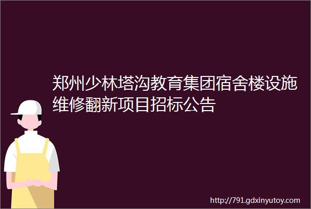 郑州少林塔沟教育集团宿舍楼设施维修翻新项目招标公告