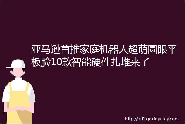 亚马逊首推家庭机器人超萌圆眼平板脸10款智能硬件扎堆来了