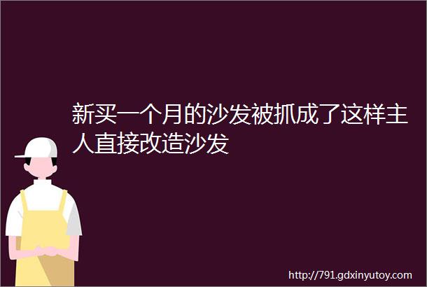 新买一个月的沙发被抓成了这样主人直接改造沙发