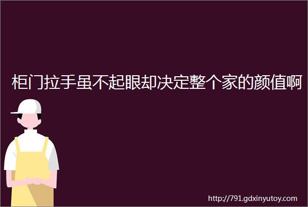 柜门拉手虽不起眼却决定整个家的颜值啊