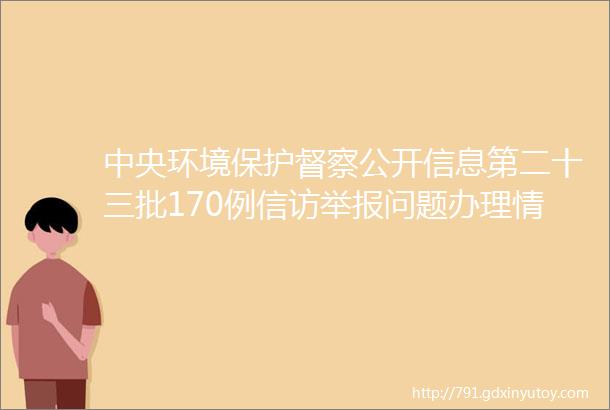 中央环境保护督察公开信息第二十三批170例信访举报问题办理情况下