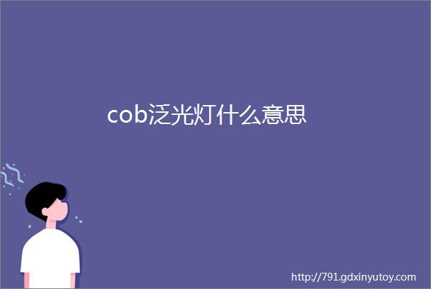 cob泛光灯什么意思