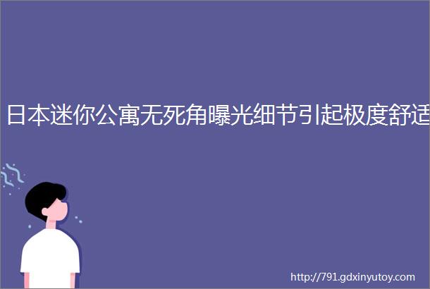 日本迷你公寓无死角曝光细节引起极度舒适