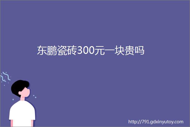 东鹏瓷砖300元一块贵吗