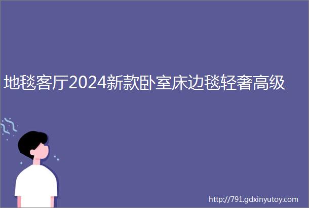 地毯客厅2024新款卧室床边毯轻奢高级