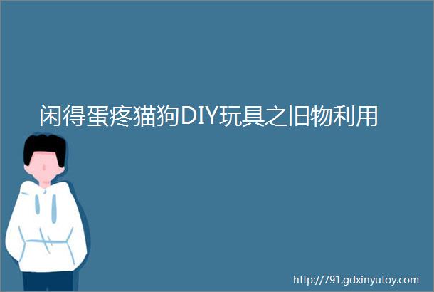 闲得蛋疼猫狗DIY玩具之旧物利用