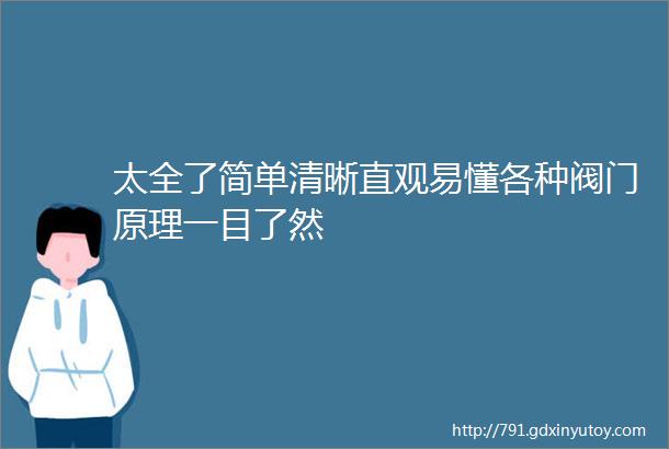 太全了简单清晰直观易懂各种阀门原理一目了然