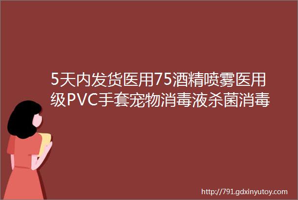 5天内发货医用75酒精喷雾医用级PVC手套宠物消毒液杀菌消毒棉片新券更新