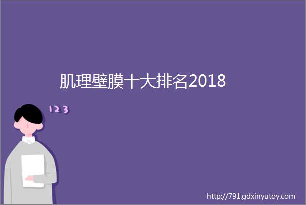 肌理壁膜十大排名2018