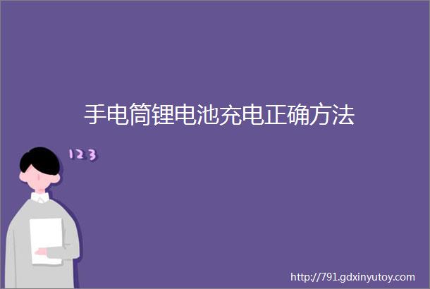 手电筒锂电池充电正确方法