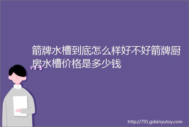 箭牌水槽到底怎么样好不好箭牌厨房水槽价格是多少钱