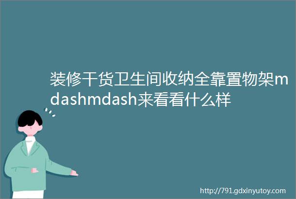 装修干货卫生间收纳全靠置物架mdashmdash来看看什么样的置物架更得人心