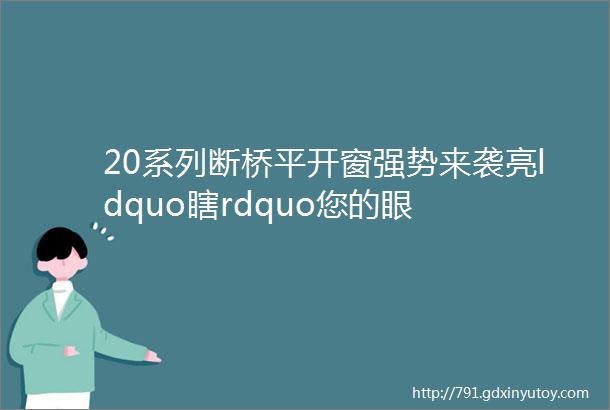 20系列断桥平开窗强势来袭亮ldquo瞎rdquo您的眼