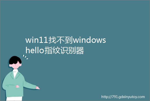 win11找不到windowshello指纹识别器